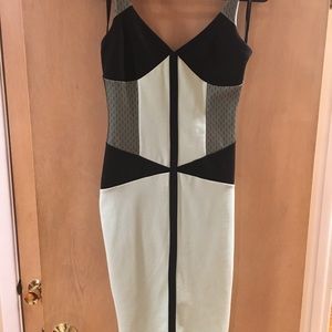 Kardashian Kollection - Mint Green and Black MIDI Dress Size Small